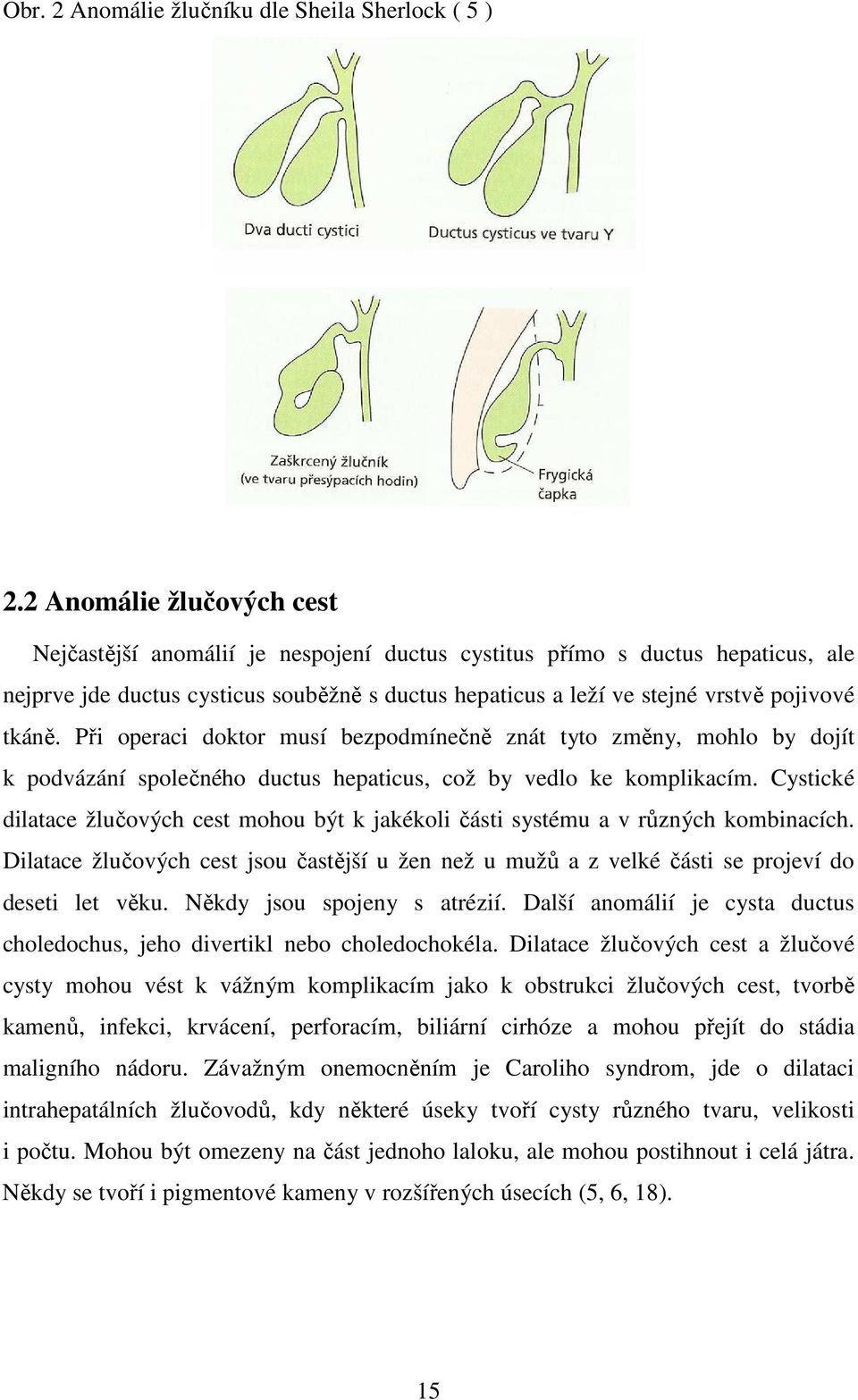 tkáně. Při operaci doktor musí bezpodmínečně znát tyto změny, mohlo by dojít k podvázání společného ductus hepaticus, což by vedlo ke komplikacím.