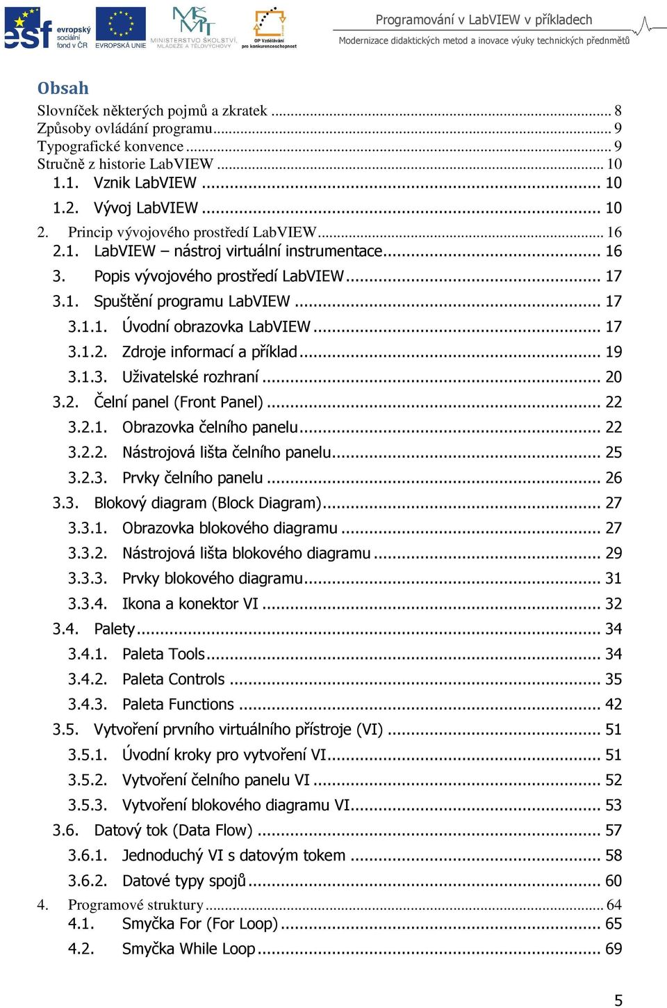 .. 17 3.1.2. Zdroje informací a příklad... 19 3.1.3. Uživatelské rozhraní... 20 3.2. Čelní panel (Front Panel)... 22 3.2.1. Obrazovka čelního panelu... 22 3.2.2. Nástrojová lišta čelního panelu... 25 3.