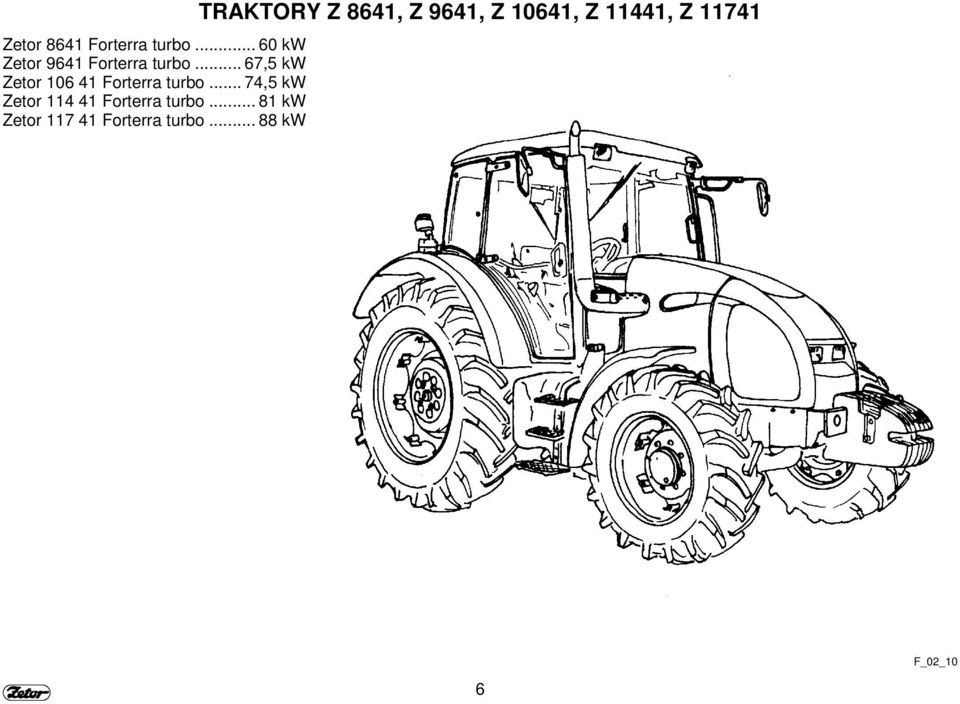 .. 74,5 kw Zetor 114 41 Forterra turbo.