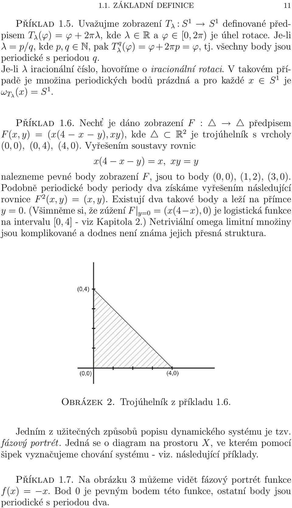 V takovém případě je množina periodických bodů prázdná a pro každé x S 1 je ω Tλ (x) = S 1. Příklad 1.6.