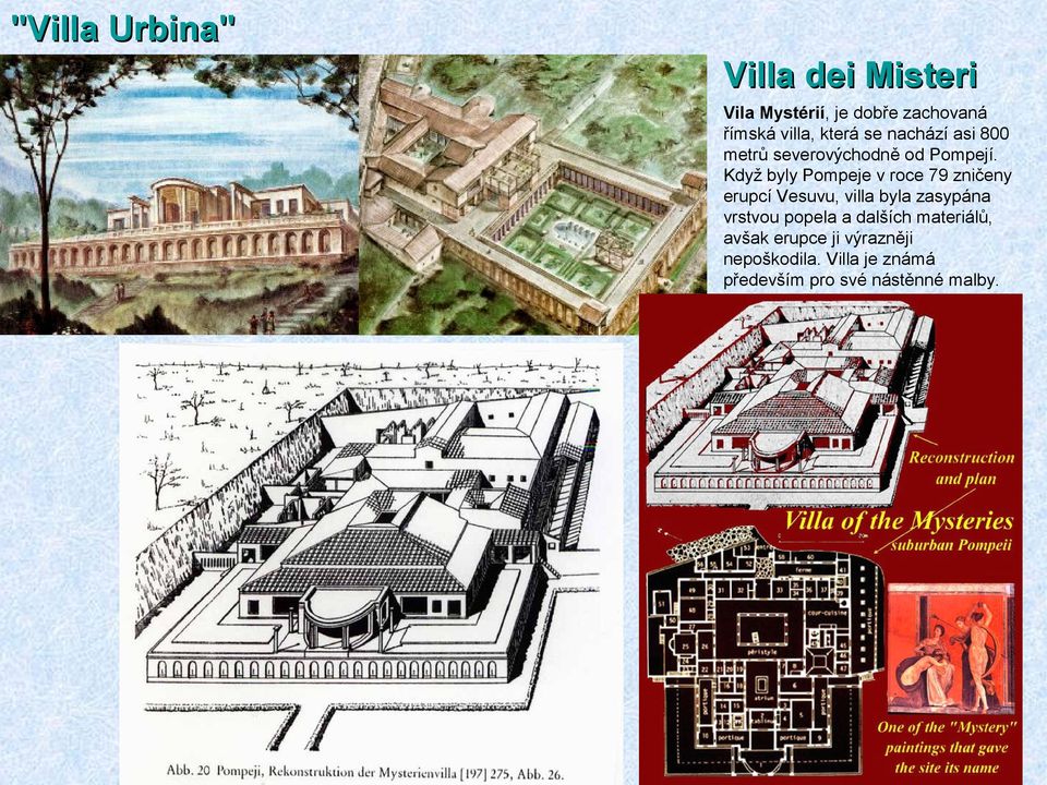 Když byly Pompeje v roce 79 zničeny erupcí Vesuvu, villa byla zasypána vrstvou