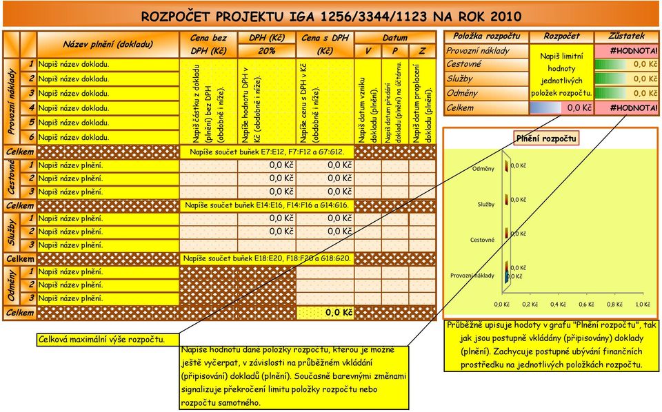 4 Napiš název dokladu. 5 Napiš název dokladu. 6 Napiš název dokladu. 1 Napiš název plnění. 2 Napiš název plnění. 3 Napiš název plnění. 1 Napiš název plnění. 2 Napiš název plnění. 3 Napiš název plnění. Napíše součet buňek E18:E20, F18:F20 a G18:G20.