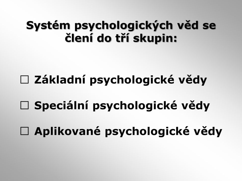 psychologické vědy Speciální