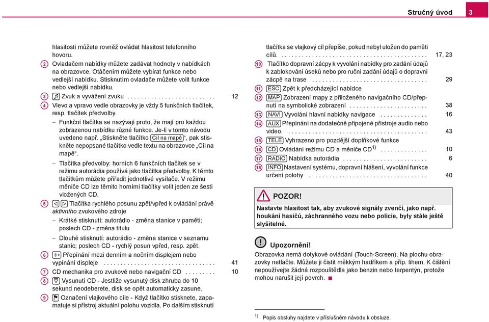 ......................... 12 A4 Vlevo a vpravo vedle obrazovky je vždy 5 funkčních tlačítek, resp. tlačítek předvolby.