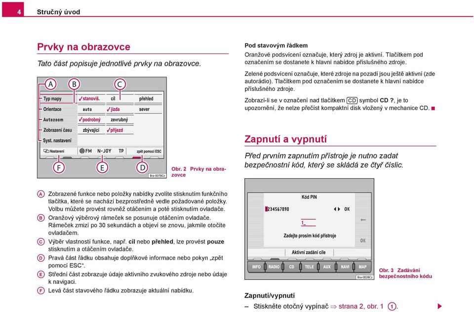 Tlačítkem pod označením se dostanete k hlavní nabídce příslušného zdroje. Zobrazí-li se v označení nad tlačítkem CD symbol CD?