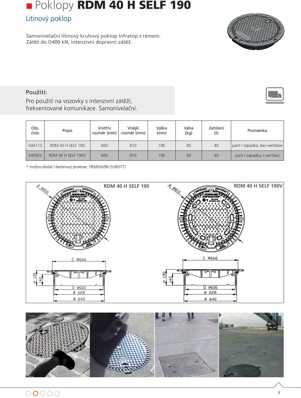 Obj. číslo Vnitřní Vnější (mm) (kg) (t) Poznámka 544173 RDM 40 H SELF 190 600 810 190 90 40 pant / západka, bez ventilace 540925