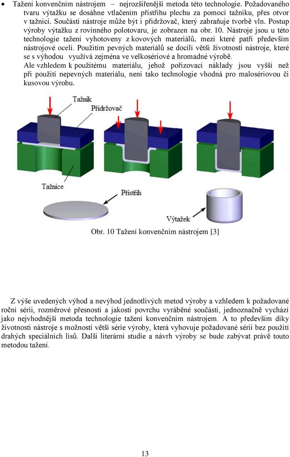 Nástroje jsou u této technologie tažení vyhotoveny z kovových materiálů, mezi které patří především nástrojové oceli.