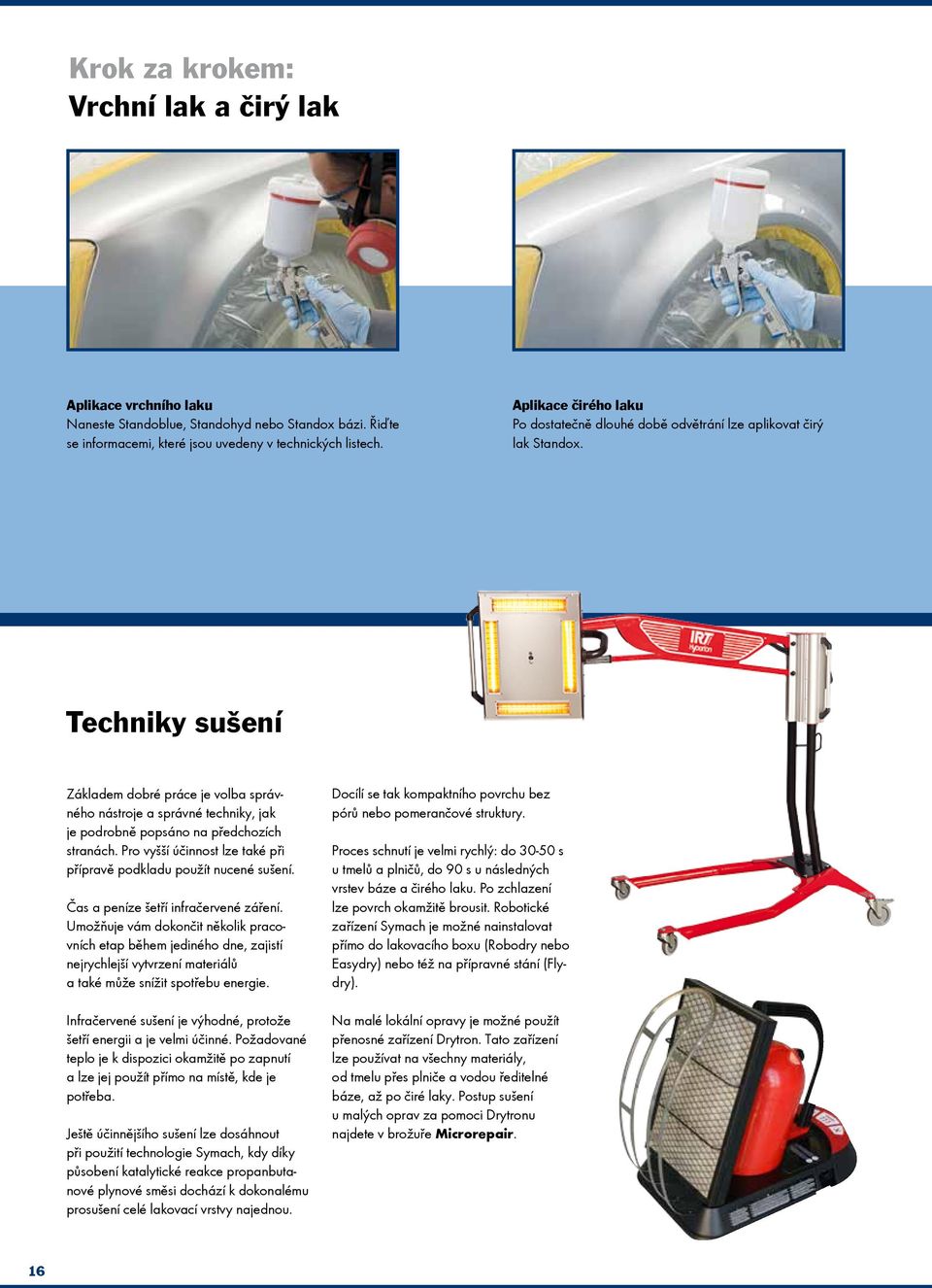 Techniky sušení Základem dobré práce je volba správného nástroje a správné techniky, jak je podrobně popsáno na předchozích stranách.