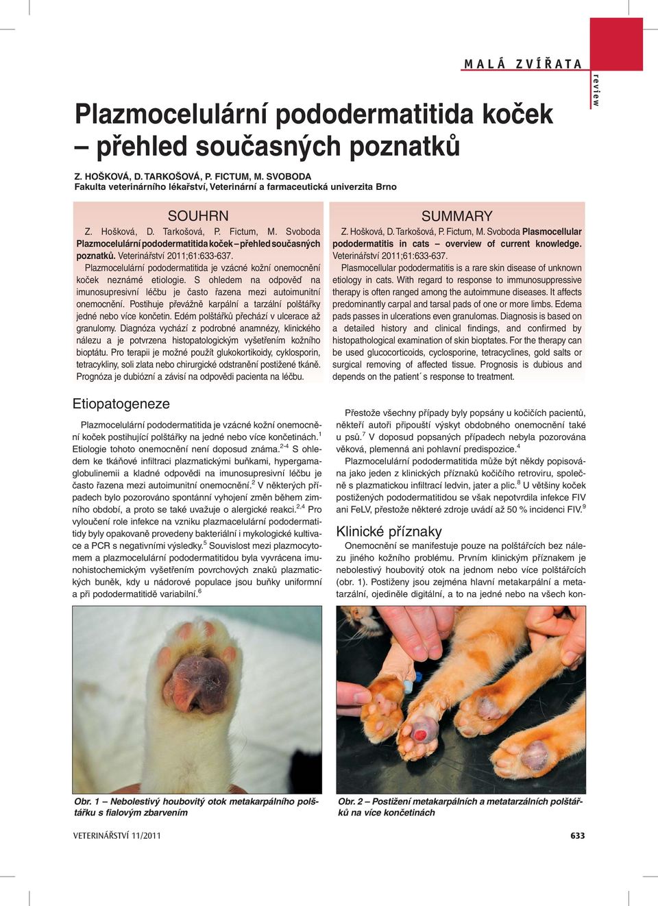 Plazmocelulární pododermatitida je vzácné kožní onemocnění koček neznámé etiologie. S ohledem na odpověď na imunosupresivní léčbu je často řazena mezi autoimunitní onemocnění.