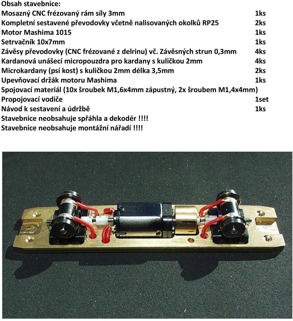 Závěsných strun 0,3mm 4ks Kardanová unášecí micropouzdra pro kardany s kuličkou 2mm 4ks Microkardany (psí kost) s kuličkou 2mm délka 3,5mm 2ks