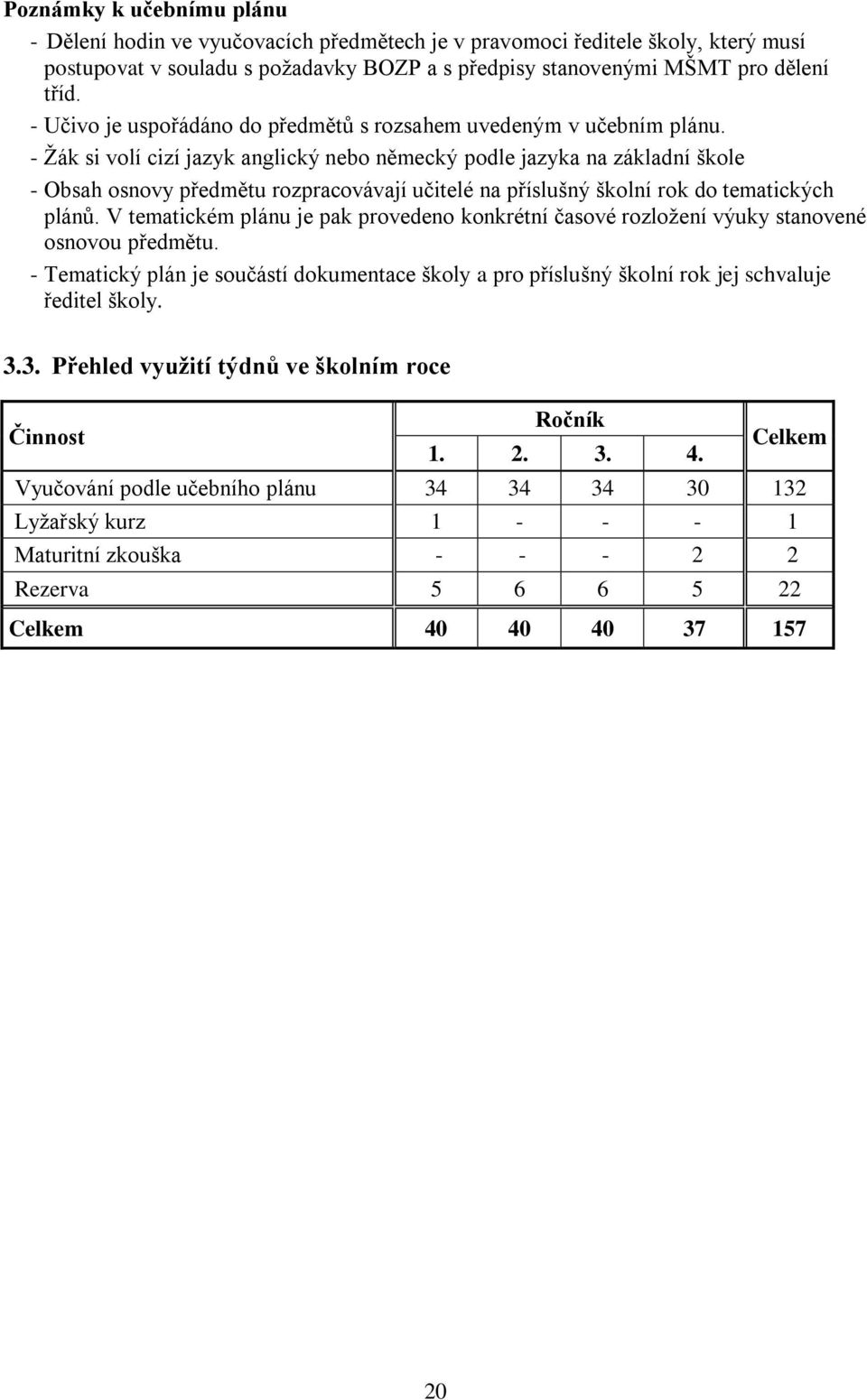 - Žák si volí cizí jazyk anglický nebo německý podle jazyka na základní škole - Obsah osnovy předmětu rozpracovávají učitelé na příslušný školní rok do tematických plánů.