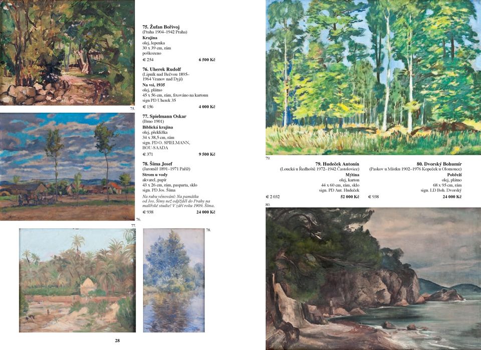 Spielmann Oskar (Brno 1901) Biblická krajina olej, překližka 34 x 38,5 cm, rám sign. PD O. SPIELMANN, BOU-SAADA 371 9 500 Kč 78.
