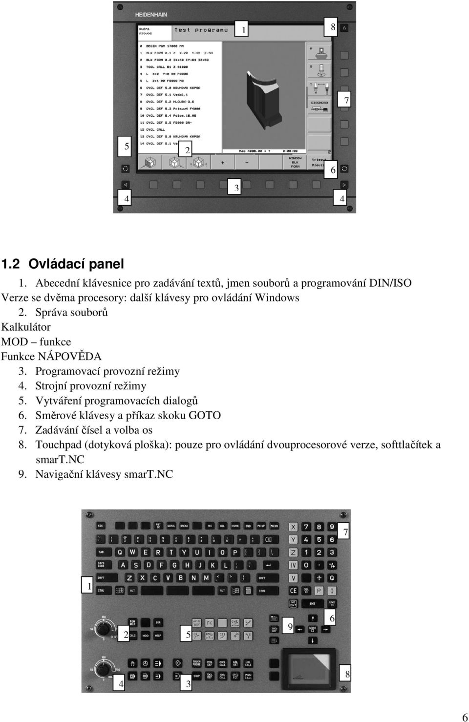 Windows 2. Správa souborů Kalkulátor MOD funkce Funkce NÁPOVĚDA 3. Programovací provozní režimy 4. Strojní provozní režimy 5.