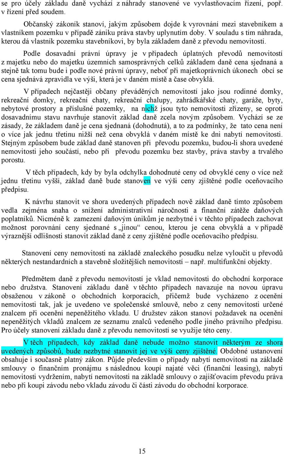 V souladu s tím náhrada, kterou dá vlastník pozemku stavebníkovi, by byla základem daně z převodu nemovitostí.