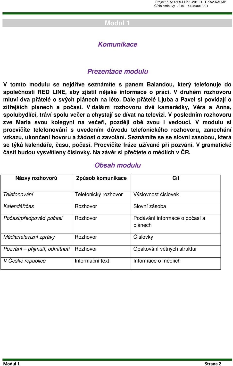 aby zjistil nějaké informace o práci. V druhém rozhovoru mluví dva přátelé o svých plánech na léto. Dále přátelé Ljuba a Pavel si povídají o zítřejších plánech a počasí.