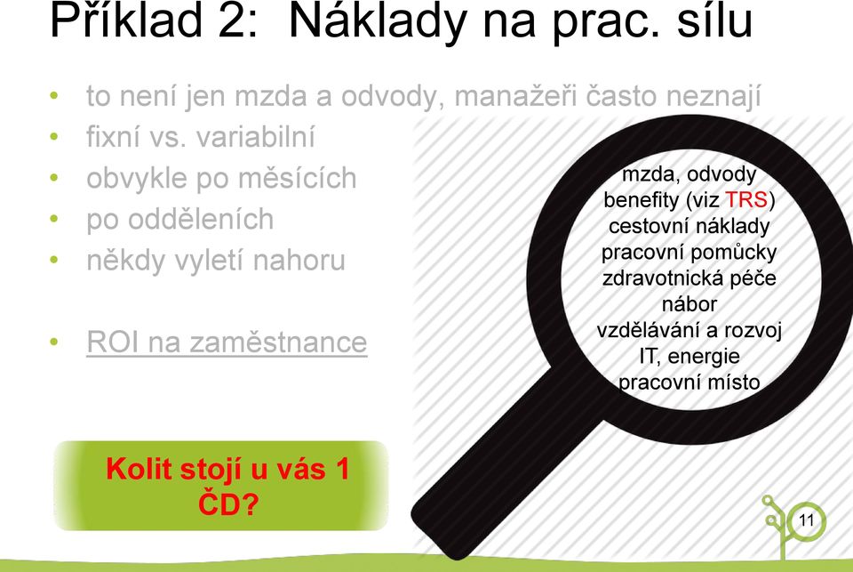 variabilní obvykle po měsících po odděleních někdy vyletí nahoru ROI na zaměstnance