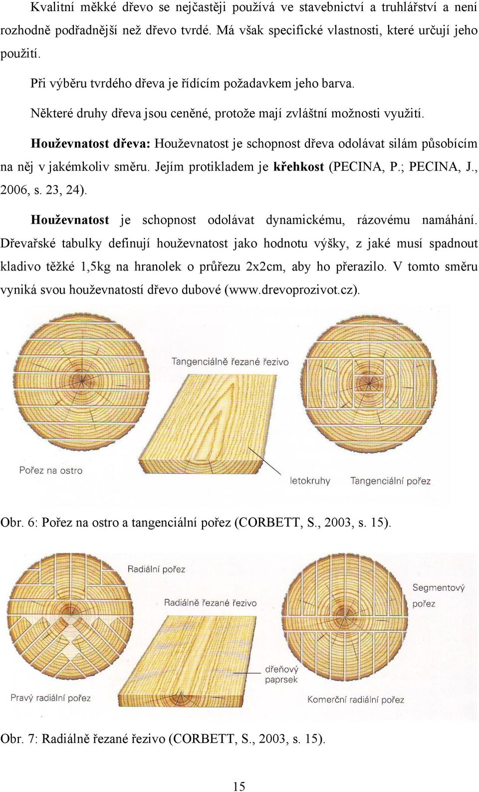 Houţevnatost dřeva: Houţevnatost je schopnost dřeva odolávat silám působícím na něj v jakémkoliv směru. Jejím protikladem je křehkost (PECINA, P.; PECINA, J., 2006, s. 23, 24).