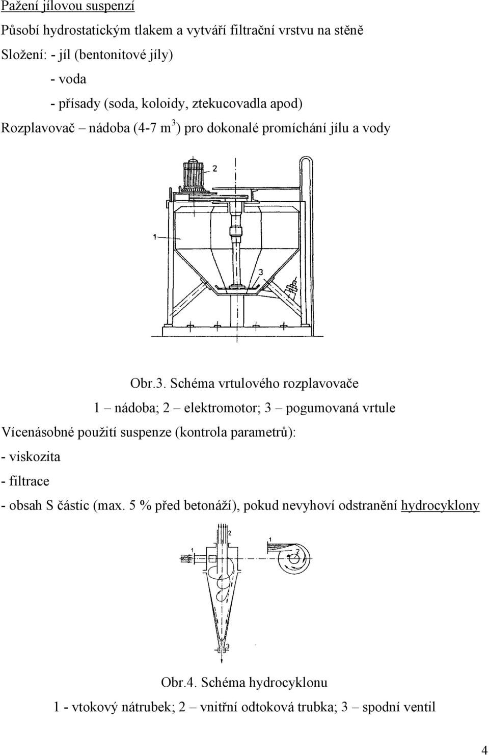 ) pro dokonalé promíchání jílu a vody Obr.3.