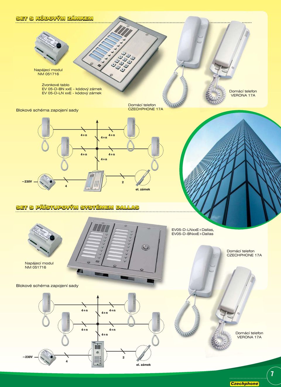 +n +n ~30V SET S PŘÍSTUPOVÝM SYSTÉMEM DALLAS EV05-D-LNxxE+Dallas, EV05-D-BNxxE+Dallas Domácí telefon