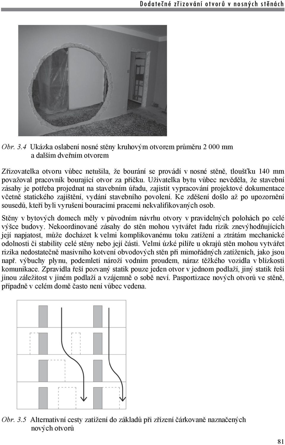 bourající otvor za příčku.