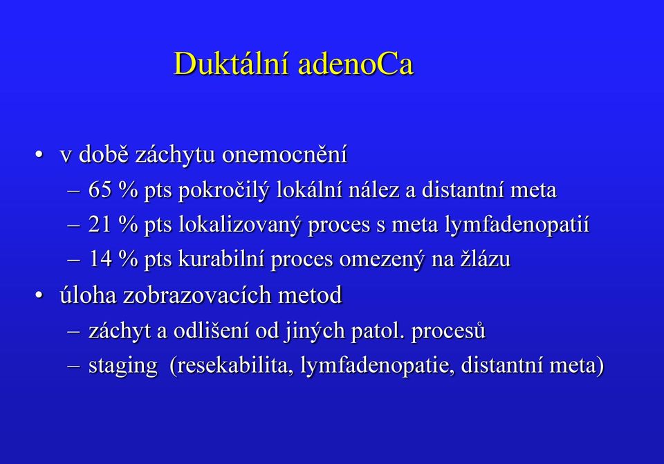 kurabilní proces omezený na žlázu úloha zobrazovacích metod záchyt a odlišení