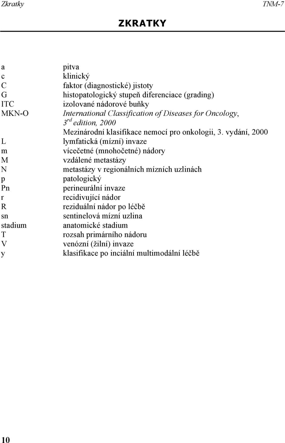 vydání, 2000 lymfatická (mízní) invaze vícečetné (mnohočetné) nádory vzdálené metastázy metastázy v regionálních mízních uzlinách patologický perineurální invaze