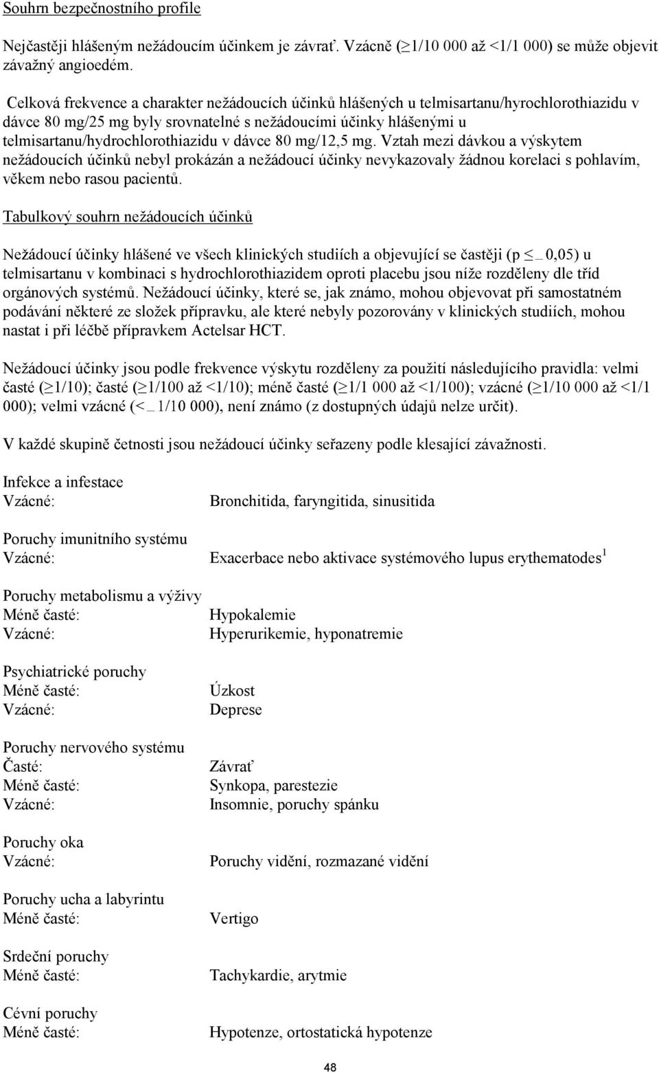 dávce 80 mg/12,5 mg. Vztah mezi dávkou a výskytem nežádoucích účinků nebyl prokázán a nežádoucí účinky nevykazovaly žádnou korelaci s pohlavím, věkem nebo rasou pacientů.