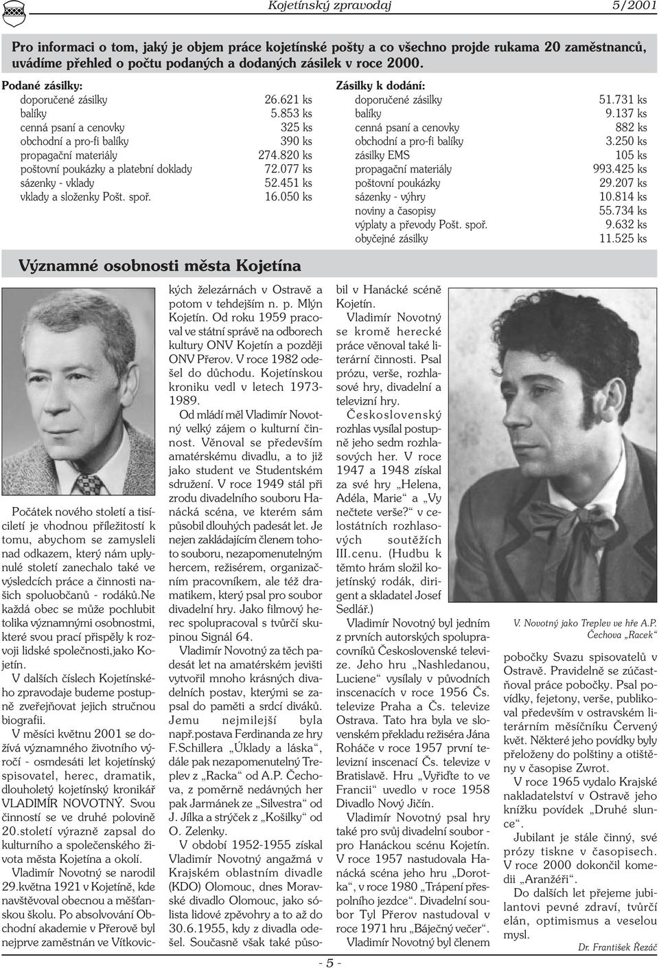 077 ks sázenky - vklady 52.451 ks vklady a složenky Pošt. spoř. 16.050 ks Zásilky k dodání: doporučené zásilky 51.731 ks balíky 9.137 ks cenná psaní a cenovky 882 ks obchodní a pro-fi balíky 3.