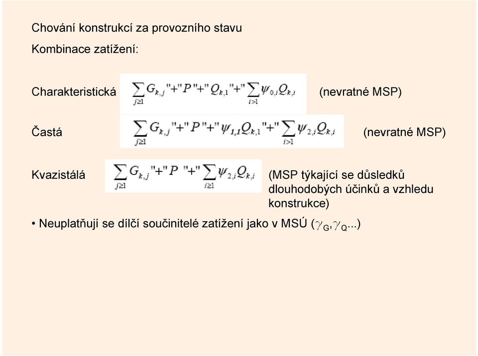 (MSP týkající se důsledků dlouhodobých účinků a vzhledu