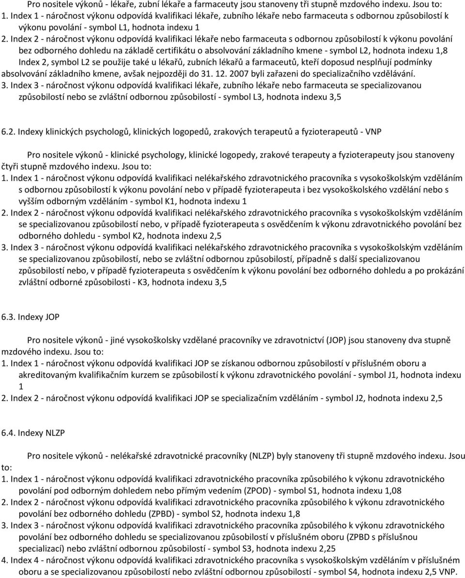 Index 2 - náročnost výkonu odpovídá kvalifikaci lékaře nebo farmaceuta s odbornou způsobilostí k výkonu povolání bez odborného dohledu na základě certifikátu o absolvování základního kmene - symbol