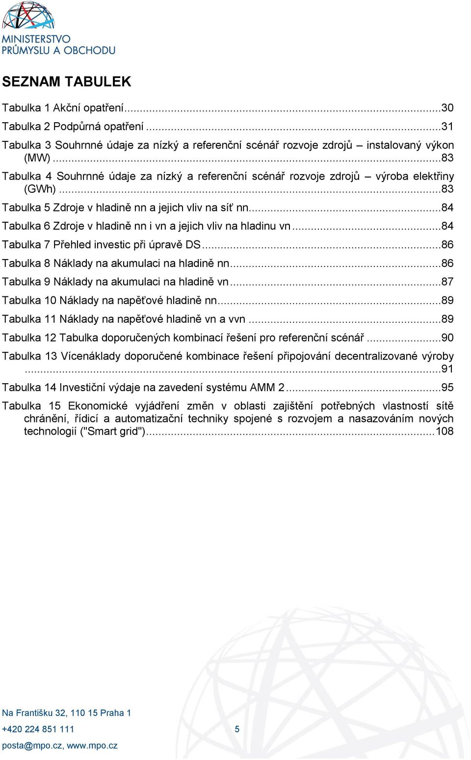 ..84 Tabulka 6 Zdroje v hladině nn i vn a jejich vliv na hladinu vn...84 Tabulka 7 Přehled investic při úpravě DS...86 Tabulka 8 Náklady na akumulaci na hladině nn.