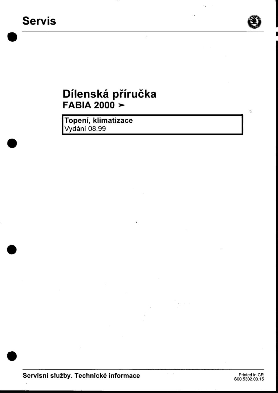0899 pøíruèka '3 ~ Servisní