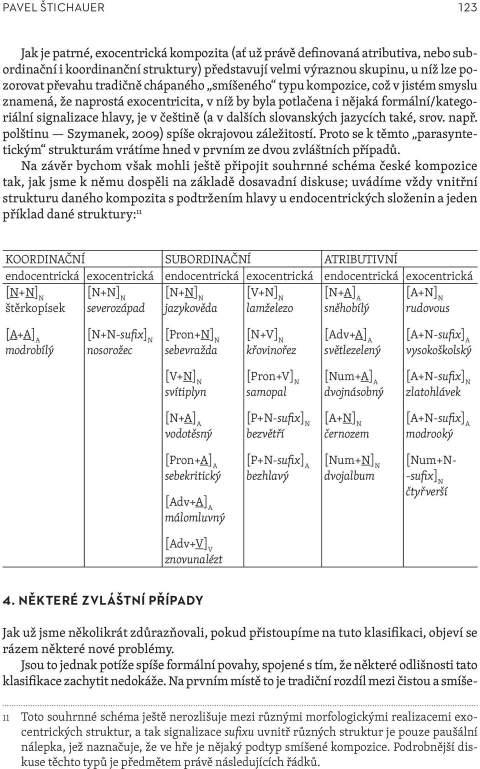 v dalších slovanských jazycích také, srov. např. polštinu Szymanek, 2009) spíše okrajovou záležitostí. Proto se k těmto parasyntetickým strukturám vrátíme hned v prvním ze dvou zvláštních případů.