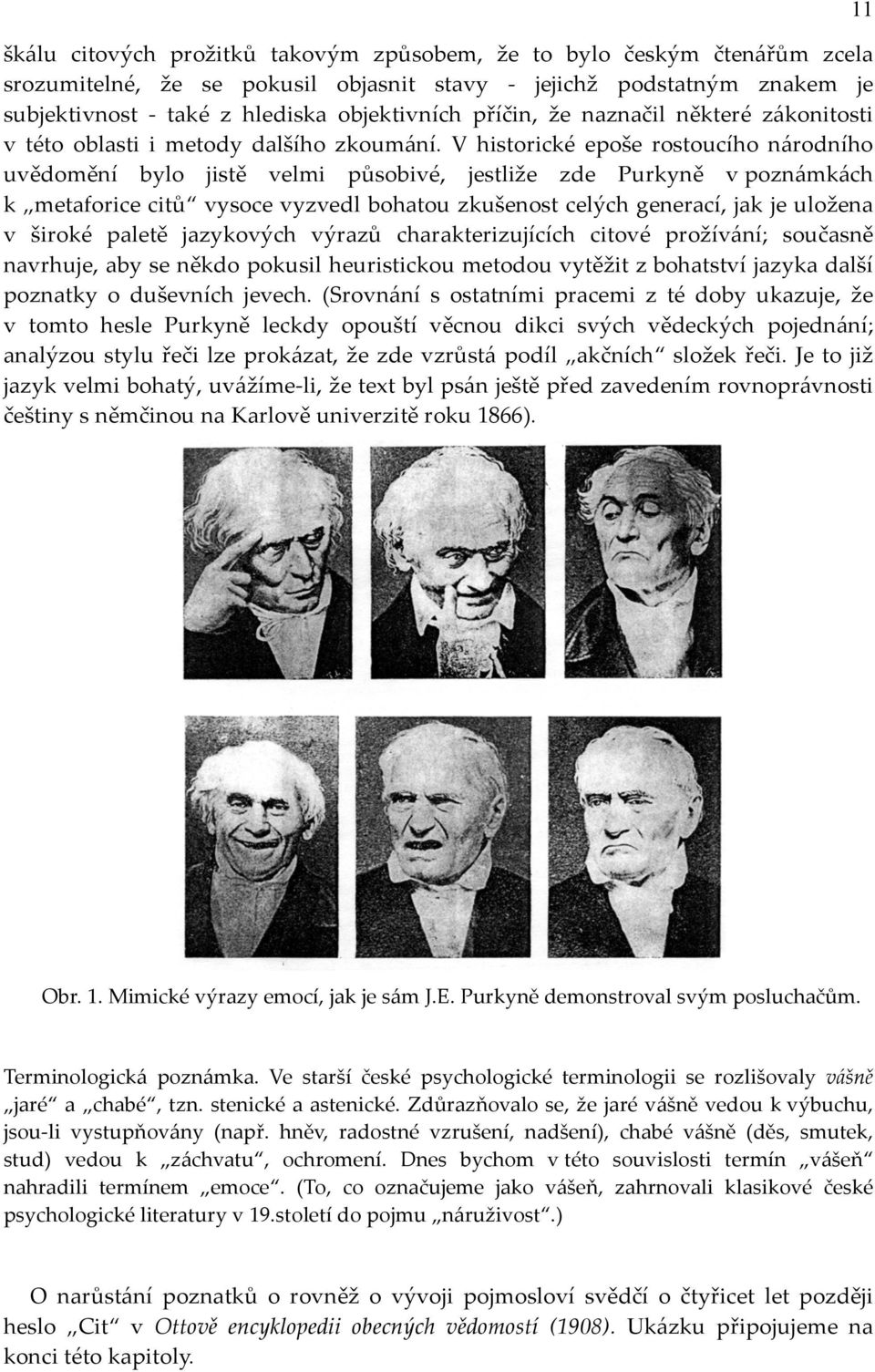 V historické epoše rostoucího národního uvědomění bylo jistě velmi působivé, jestliže zde Purkyně v poznámkách k metaforice citů vysoce vyzvedl bohatou zkušenost celých generací, jak je uložena v