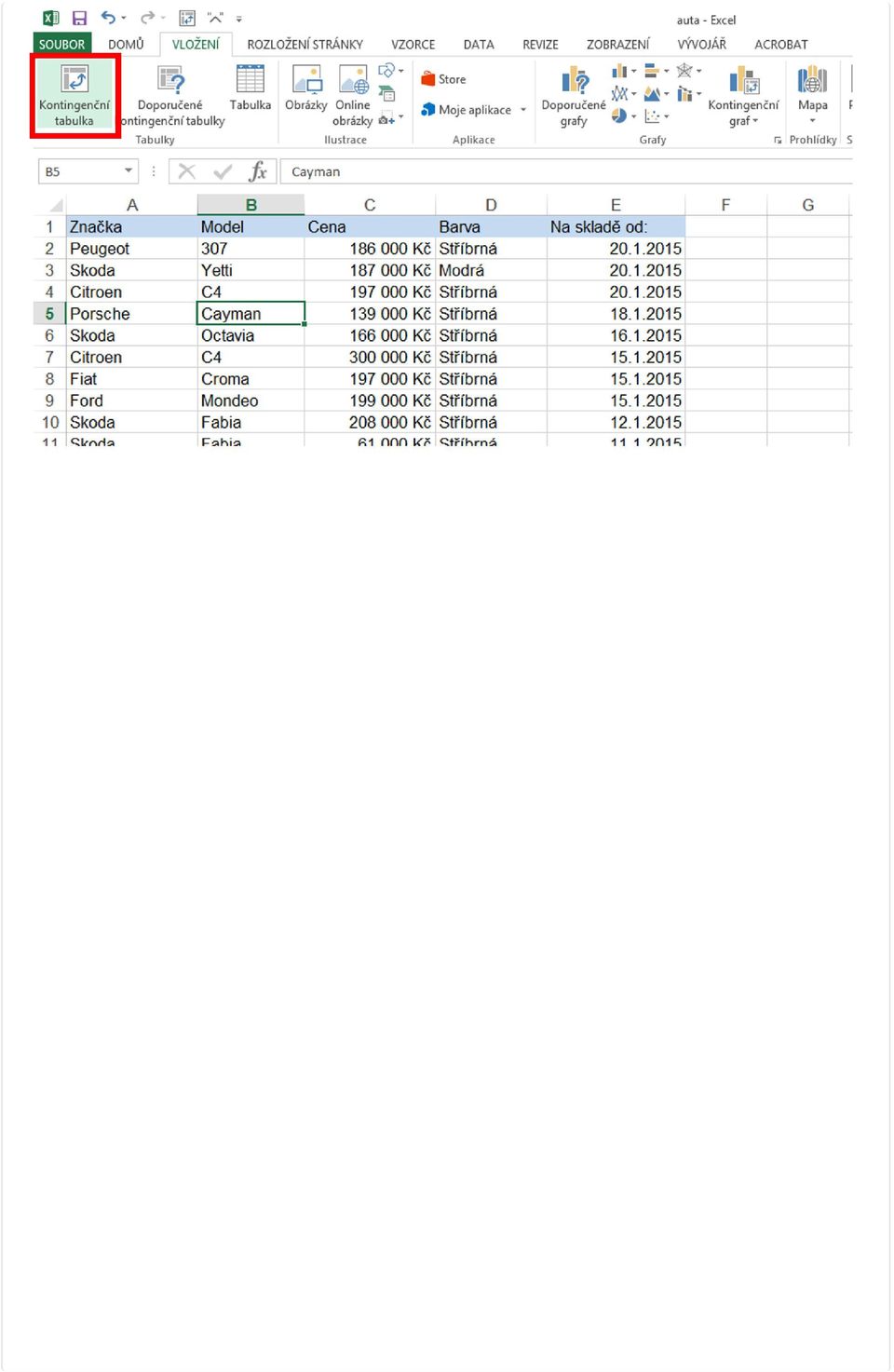 O možnosti použít externí data (Use an external data source) více zde Tím vznikne