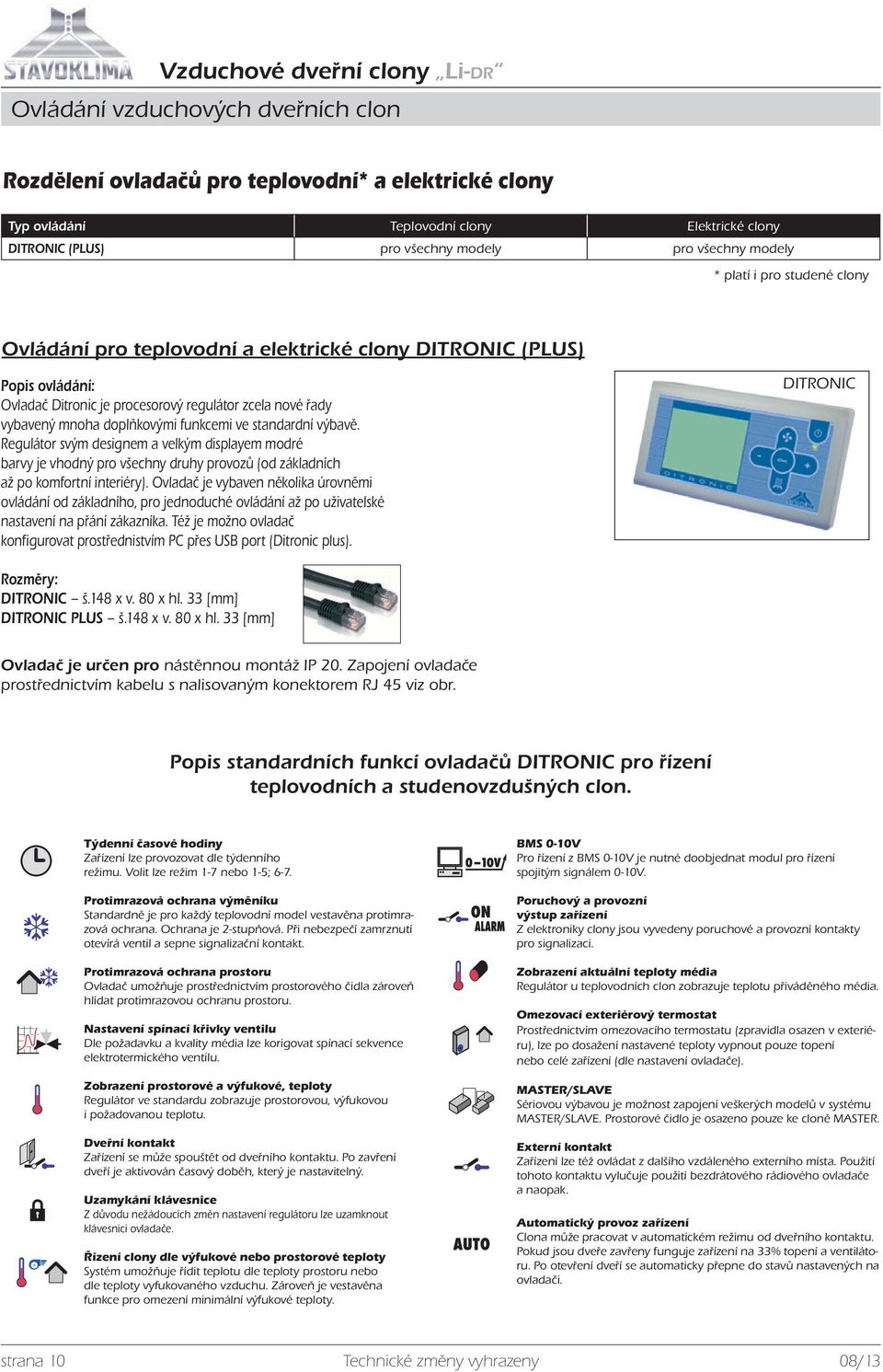 standardní výbavě. Regulátor svým designem a velkým displayem modré barvy je vhodný pro všechny druhy provozů (od základních až po komfortní interiéry).