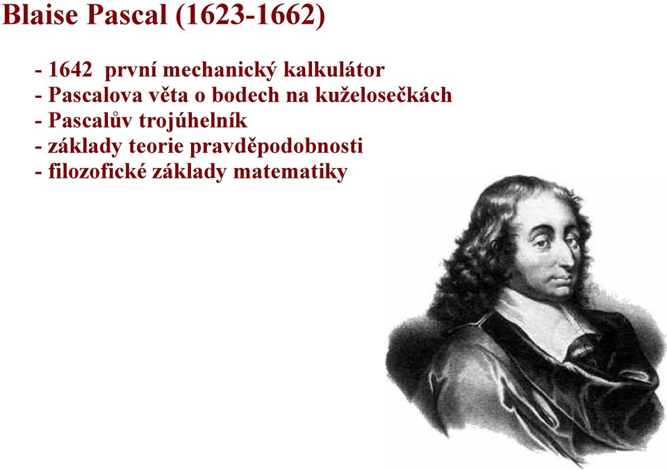 na kuželosečkách - Pascalův trojúhelník -