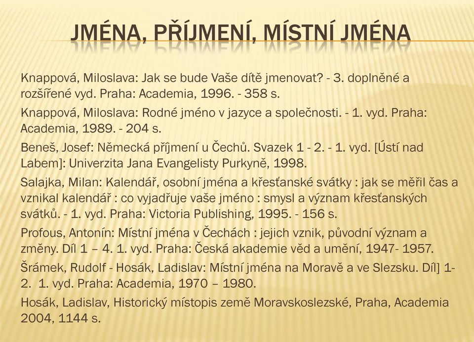 Salajka, Milan: Kalendář, osobní jména a křesťanské svátky : jak se měřil čas a vznikal kalendář : co vyjadřuje vaše jméno : smysl a význam křesťanských svátků. - 1. vyd.