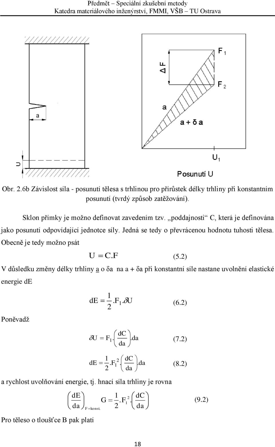 Jedná se tedy o převrácenou hodnotu tuhosti tělesa. Obecně je tedy možno psát U C. F (5.