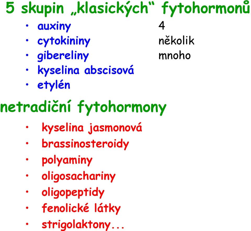 netradiční fytohormony kyselina jasmonová