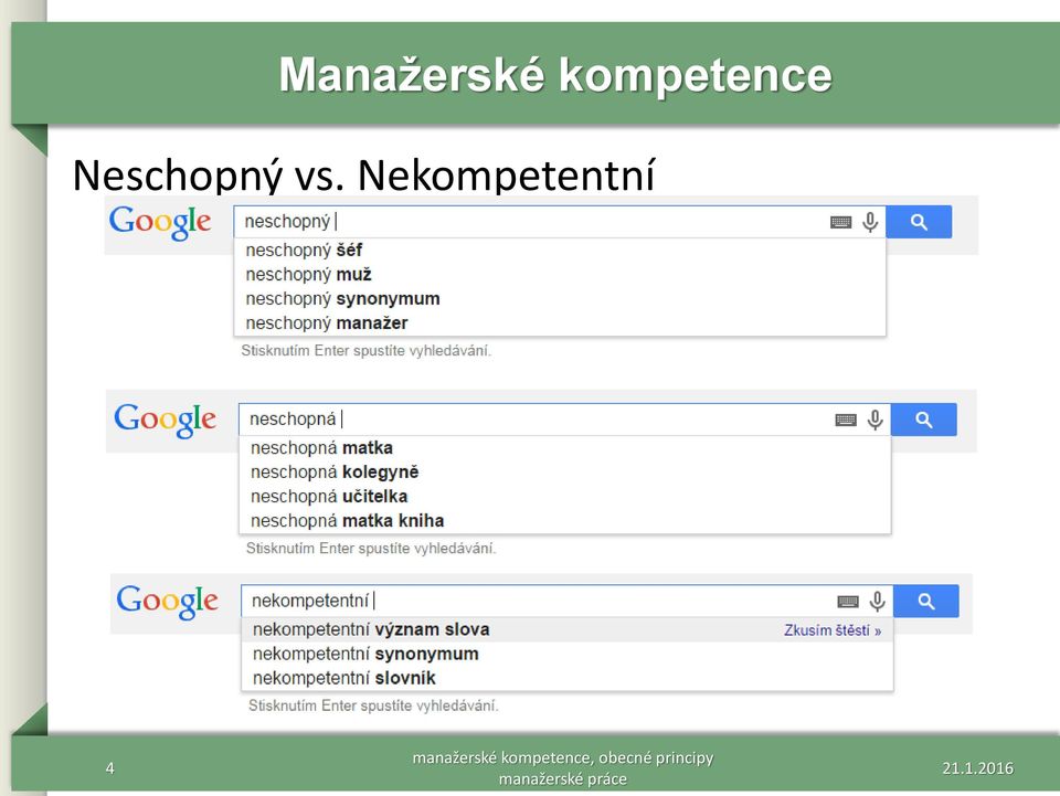 Neschopný vs.