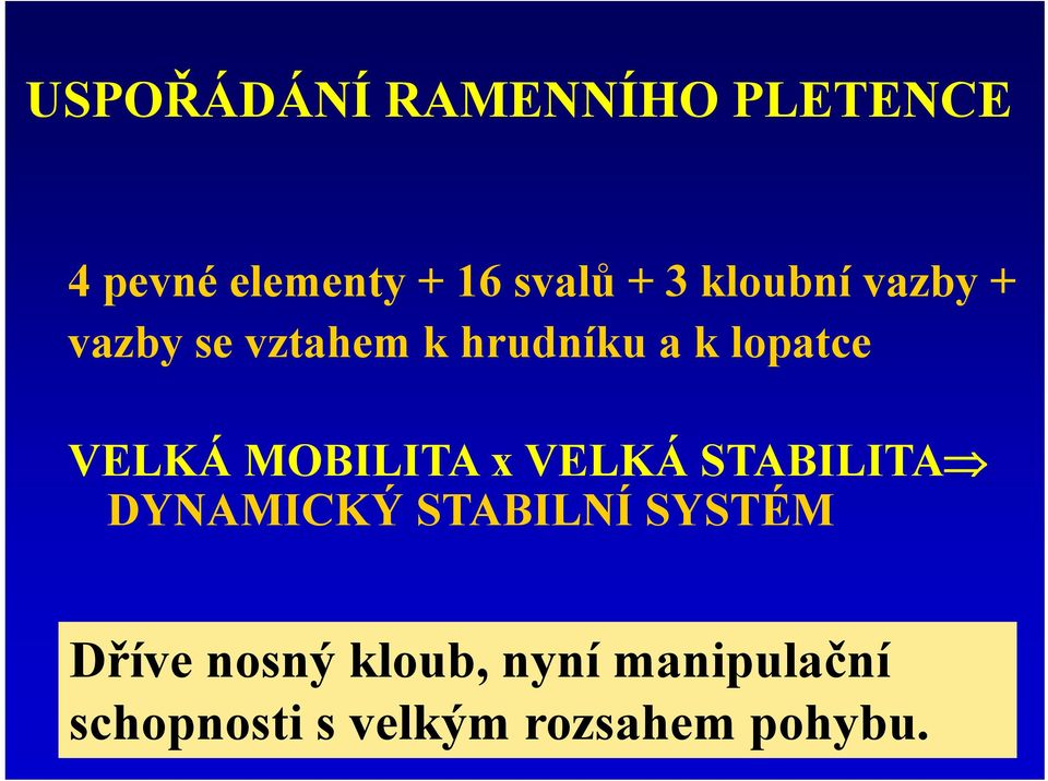 MOBILITA x VELKÁ STABILITA DYNAMICKÝ STABILNÍ SYSTÉM Dříve