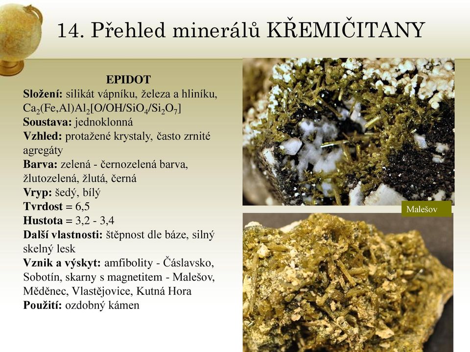 Přírodopis 9. Přehled minerálů KŘEMIČITANY - PDF Stažení zdarma