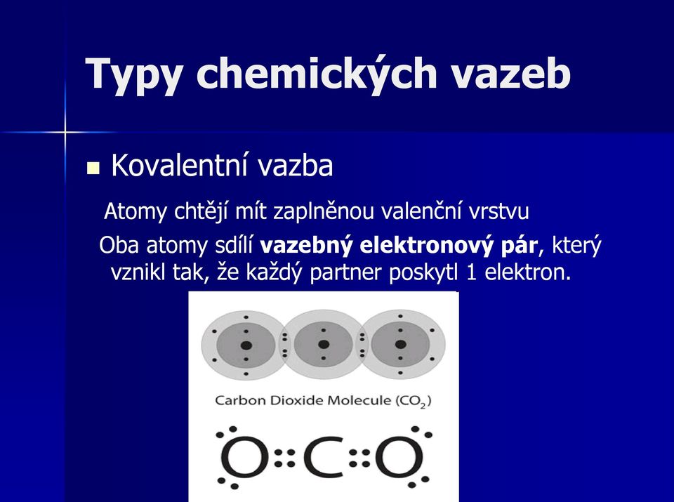 atomy sdílí vazebný elektronový pár,, který