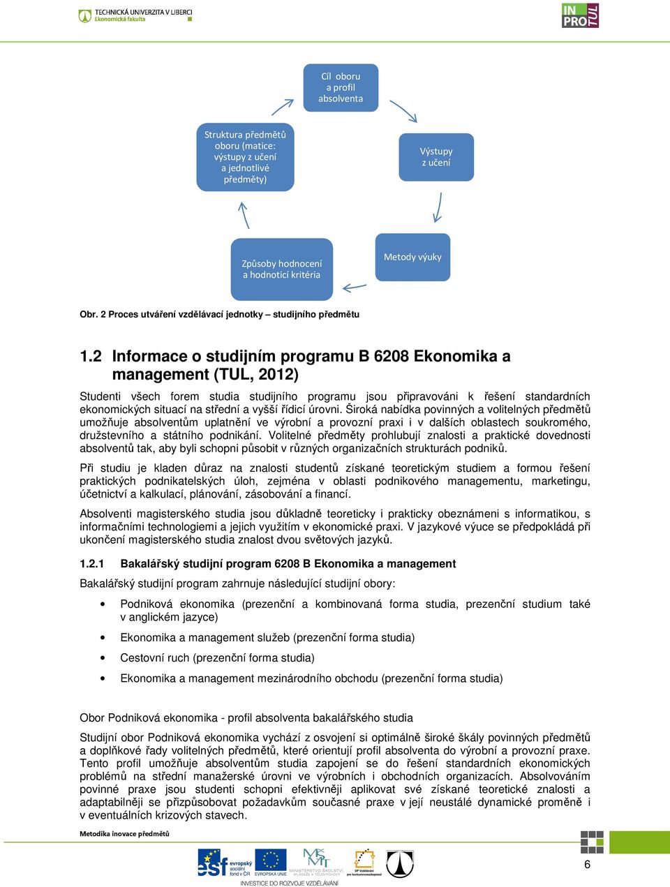 2 Informace o studijním programu B 6208 Ekonomika a management (TUL, 2012) Studenti všech forem studia studijního programu jsou připravováni k řešení standardních ekonomických situací na střední a