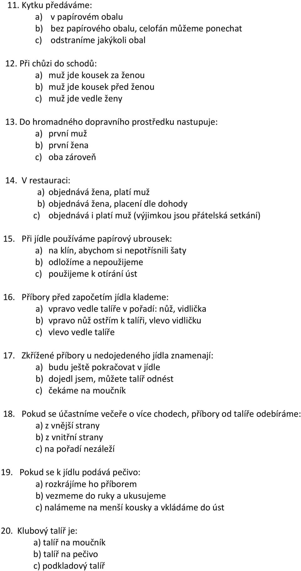 SPOLEČENSKÉ CHOVÁNÍ - TEST - PDF Stažení zdarma