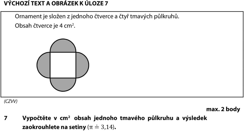 Obsah čtverce je 4 cm 2. max.