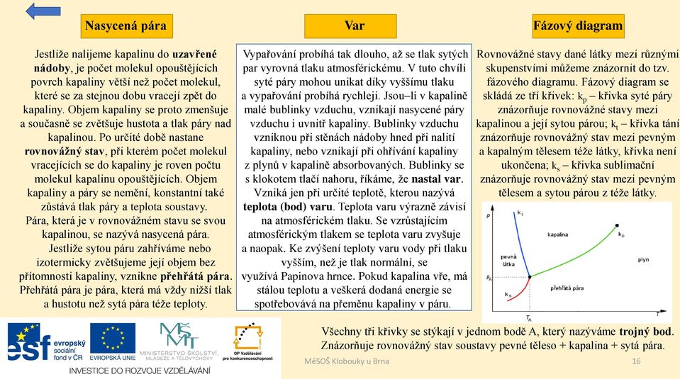 Po určité době nastane rovnovážný stav, při kterém počet molekul vracejících se do kapaliny je roven počtu molekul kapalinu opouštějících.