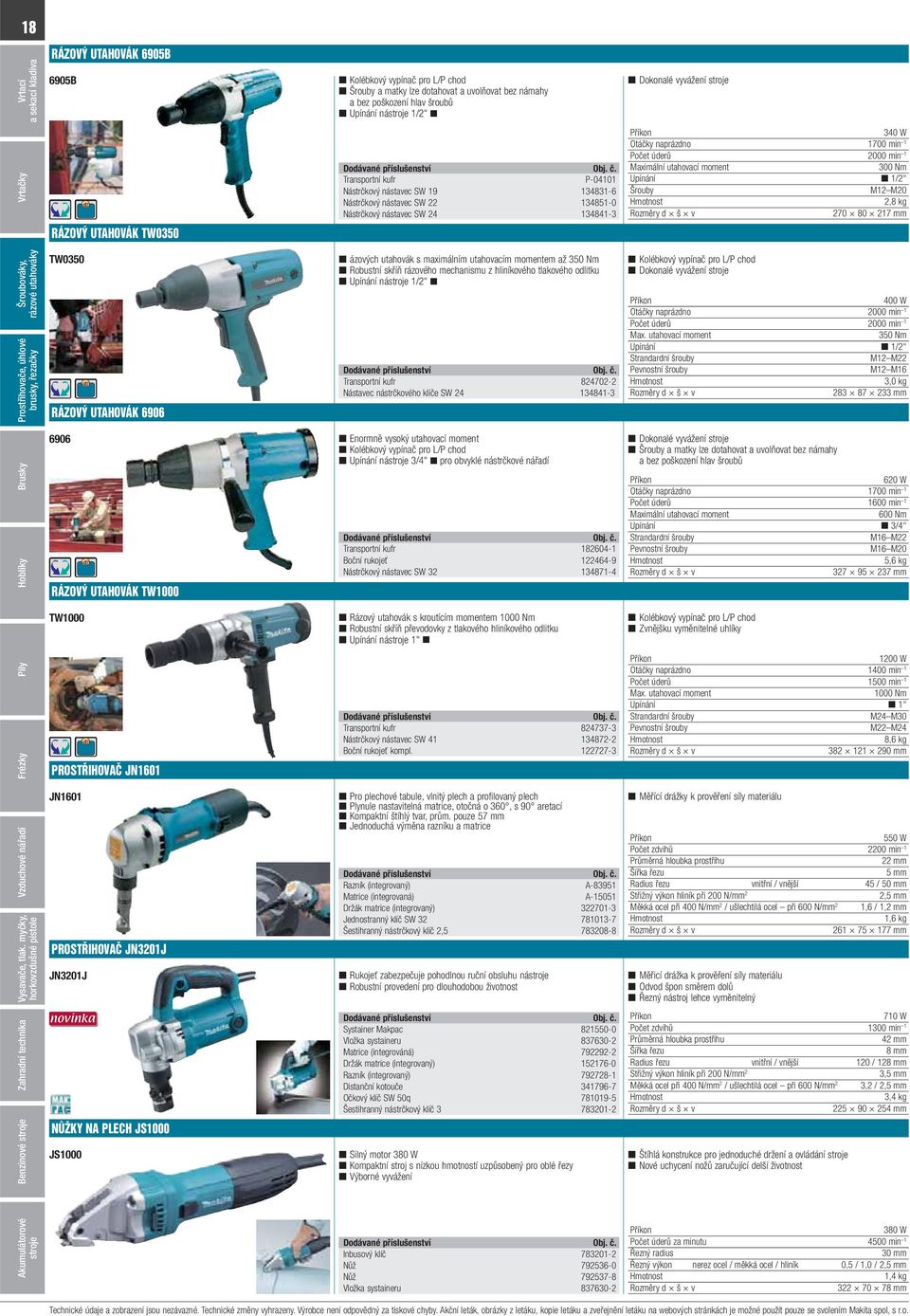 300 Nm Upínání 1/2" Šrouby M12 M20 2,8 kg 270 80 217 mm RÁZOVÝ UTAHOVÁK TW0350 Benzinové Zahradní technika Vysavače, tlak.