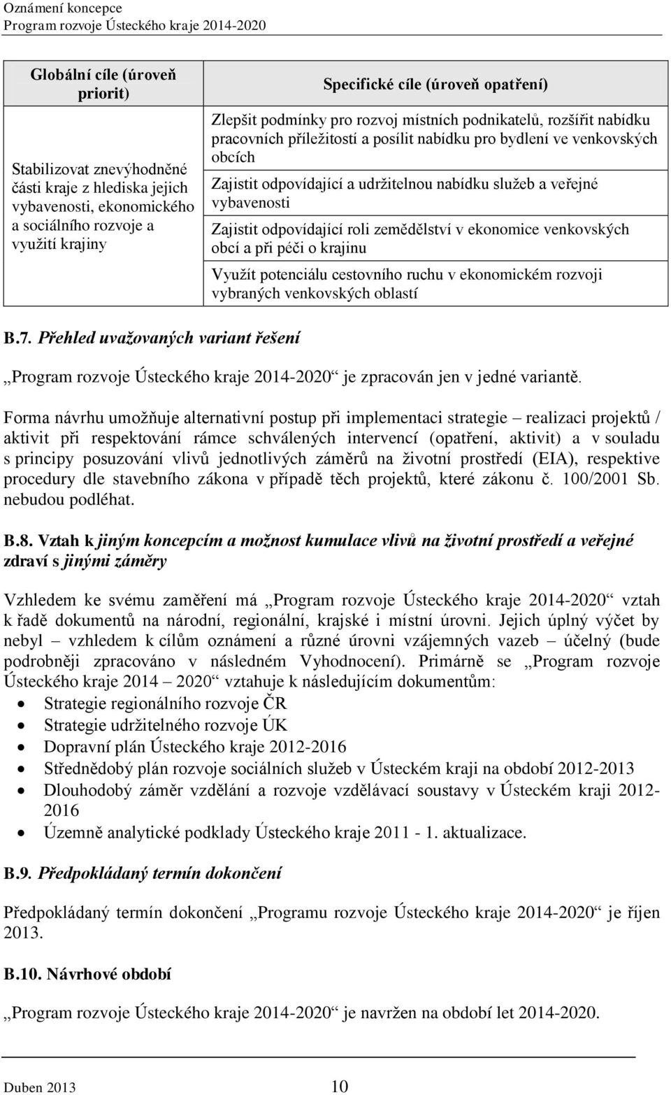 vybavenosti Zajistit odpovídající roli zemědělství v ekonomice venkovských obcí a při péči o krajinu Využít potenciálu cestovního ruchu v ekonomickém rozvoji vybraných venkovských oblastí B.7.